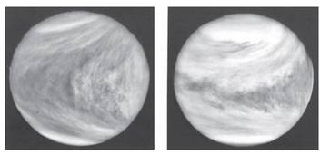 Artizarreko haizearen eragina. Planeta horretako hodeiak ekialdetik mendebalderantz mugitzen dira, eta Lurreko lau egunen buruan egiten diote bira Artizarrari.<br><br>